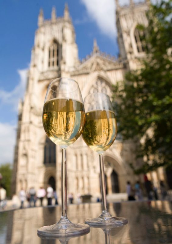 York Minster champagne in limo