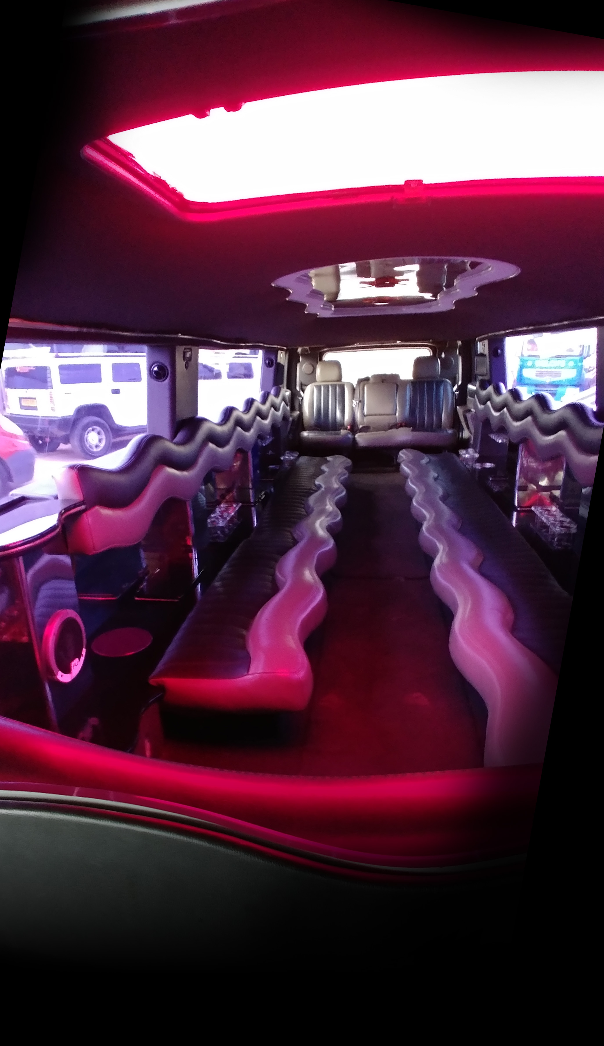 inside 16 seater hummer limousine