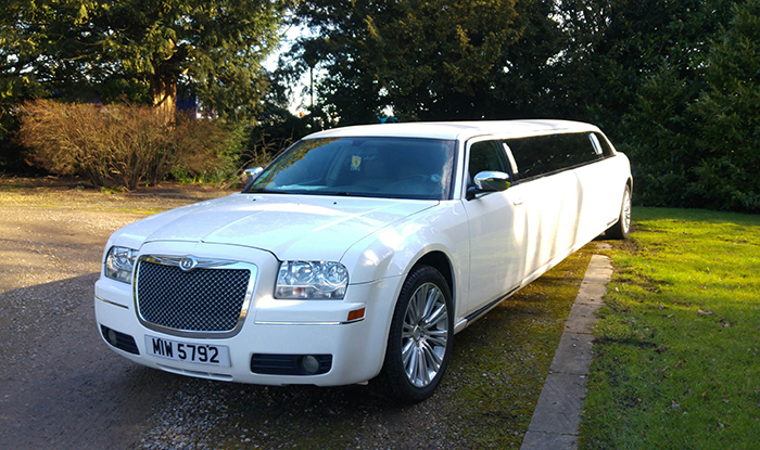 White Stretch limo for hire in Yorkshire